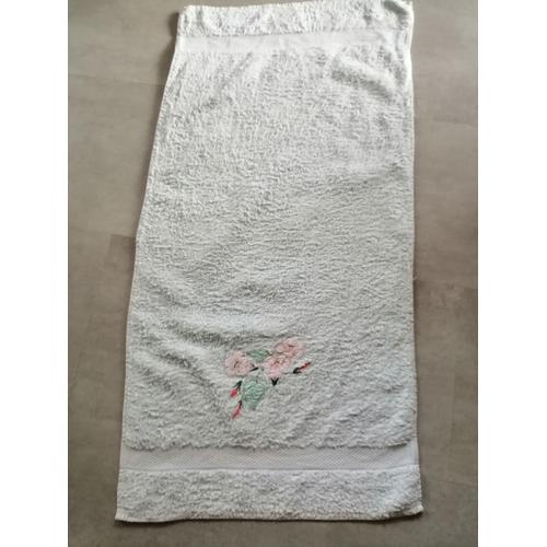 Serviette De Toilette 93 X 47 Verte Brodée Linvosges