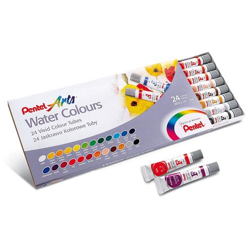 Pentel Wfrs2?24 Aquarelles En Tube De 24 Couleurs, Multicolore