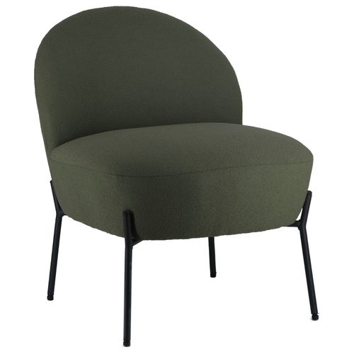 Fauteuil En Tissu Boucle Vert Kaki Helmi