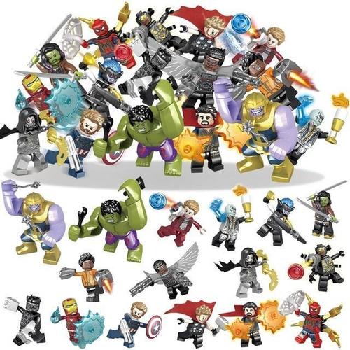 35 Pièces Avengers 4 Endgame Iron Man Hulk Thor Thanos Black Panther Spider-Man Bloc De Construction Jouet Figure Brique Compatible Avec Lego