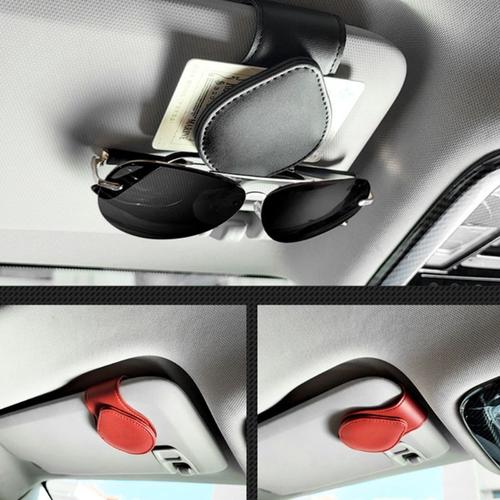 Porte-lunettes de soleil en cuir pour voiture I Porte-pare-soleil I Porte- lunettes I
