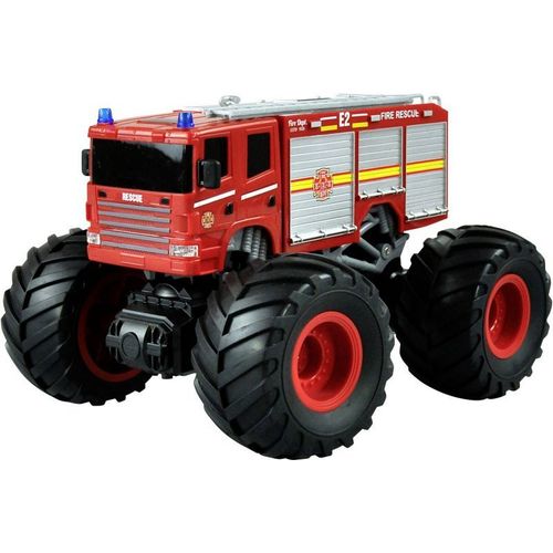 Amewi Monster 22481 Camion De Pompiers Télécommandé 1 18 Avec Éclairage Led Rouge