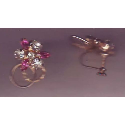 Paire Boucles D'oreilles Anciennes - Fermoir Molette À Visser