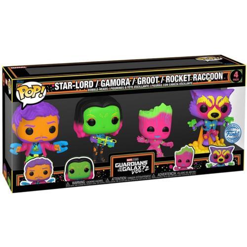 Figurine Funko Pop - Les Gardiens De La Galaxie 2 [Marvel] - Star-Lord / Gamora / Groot / Rocket - Black Light (69111)