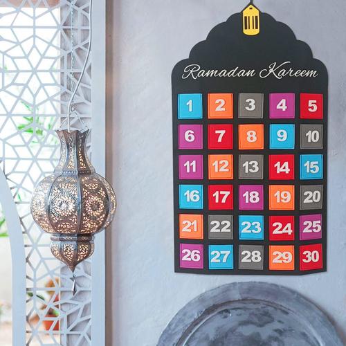 Calendrier du Ramadan en feutre Eid Mubarak 2023, calendrier avec