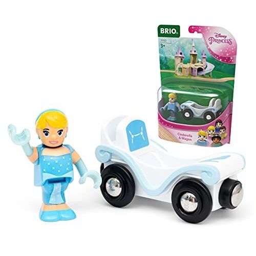 Brio - 33322 - Cendrillon Wagon Disney Princesses - Accessoire Pour Circuit De Train En Bois - Avec Connexions Aimantées - A Partir De 3 Ans