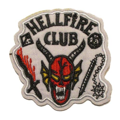 Patch 12cm Hellfire Club Blanc Demon Devil Écusson Thermocollant Pour Veste Blouson