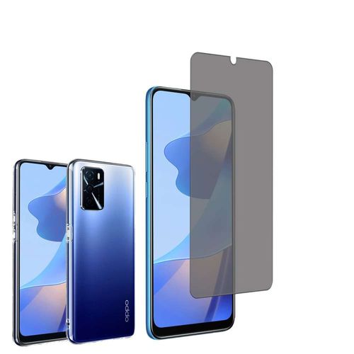 Coque Silicone Pour Oppo A16/ A16s/ A54s 6.52" Gel Ultraslim Et Ajustement Parfait - Transparent + 1 Film Verre Trempé Anti Lumière Bleu - Transparent