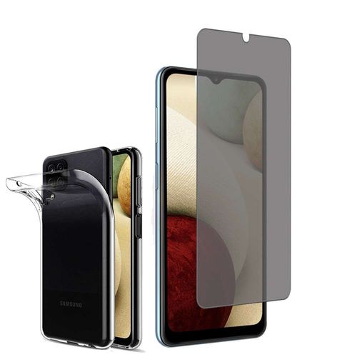 Coque Silicone Pour Samsung Galaxy A12 Nacho 6.5" Gel Ultraslim Et Ajustement Parfait - Transparent + 1 Film Verre Trempé Anti Lumière Bleu - Transparent