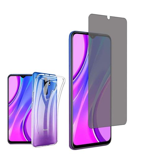 Coque Silicone Pour Xiaomi Redmi 9 6.53" Gel Ultraslim Et Ajustement Parfait - Transparent + 1 Film Verre Trempé Anti Lumière Bleu - Transparent