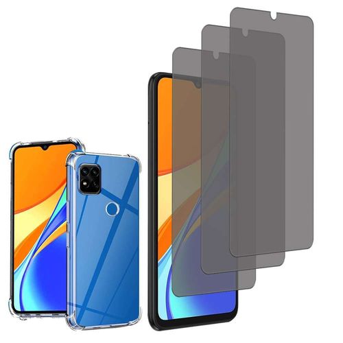Coque Silicone Tpu Souple Pour Xiaomi Redmi 9c/ 9c Nfc/ Redmi 9 (India) 6.53" Anti-Choc Ultra Résistant Avec Coins Renforcés - Transparent + 3 Films Verre Trempé Anti Lumière Bleu - Transparent