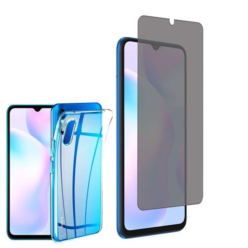 Coque Silicone Pour Xiaomi Redmi 9a 6.53" Gel Ultraslim Et Ajustement Parfait - Transparent + 1 Film Verre Trempé Anti Lumière Bleu - Transparent