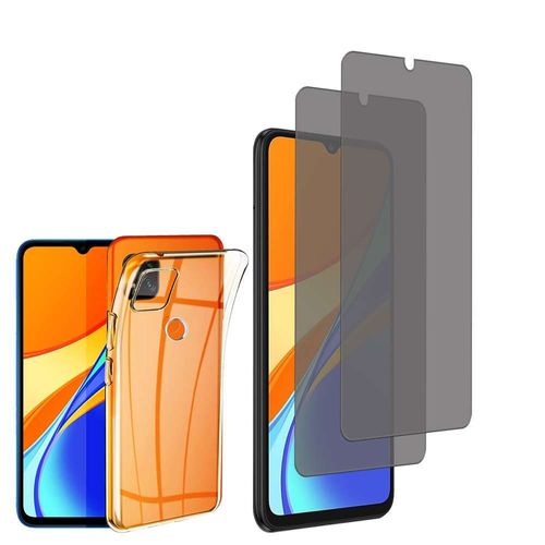 Coque Silicone Pour Xiaomi Redmi 9c/ 9c Nfc/ Redmi 9 (India) 6.53" Gel Ultraslim Et Ajustement Parfait - Transparent + 2 Films Verre Trempé Anti Lumière Bleu - Transparent