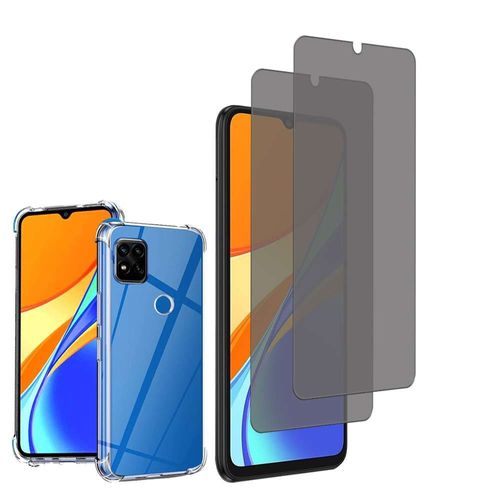 Coque Silicone Tpu Souple Pour Xiaomi Redmi 9c/ 9c Nfc/ Redmi 9 (India) 6.53" Anti-Choc Ultra Résistant Avec Coins Renforcés - Transparent + 2 Films Verre Trempé Anti Lumière Bleu - Transparent
