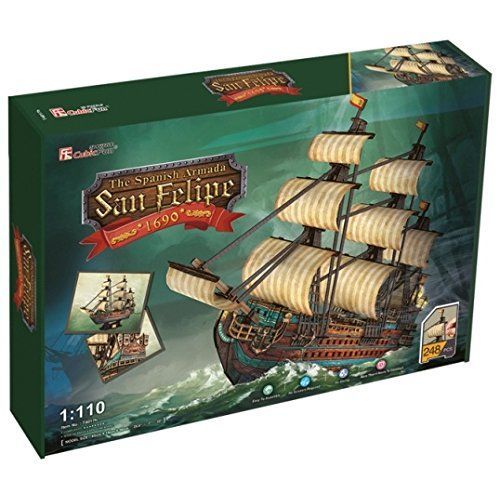 Puzzle 248 Pièces Puzzle 3d - The Spanish Armada-San Felipe - Difficulté : 8/8