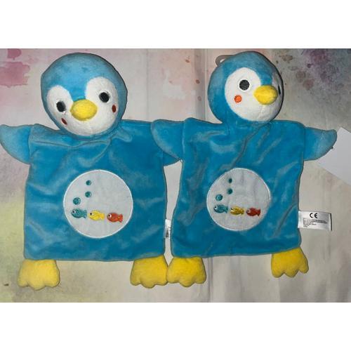 Doudou Pingouin Bleu C&a Peluche Jouet Simba Toys Lot De Deux Doudous Pingouins Bebe Poissons