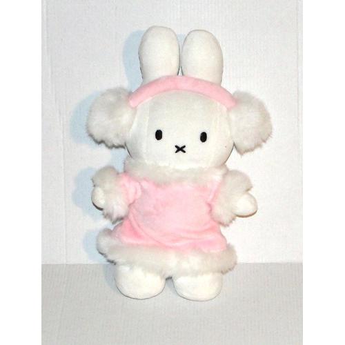 Peluche Lapin Mademoiselle Miffy Blanc Et Rose Jemini 24 Cm