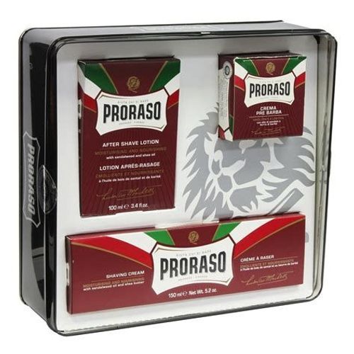 Coffret Rasage Proraso - Crème À Raser 150 Ml + Crème Adoucissante Pour Barbe 100 Ml + After Shave 100 Ml 