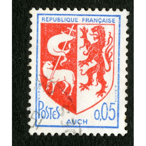 Timbre Oblitéré Auch, République Française, Auch, Louis, 0,05