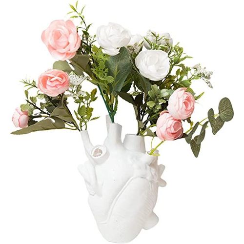 Vase anatomique en forme de c?ur en résine pour fleurs