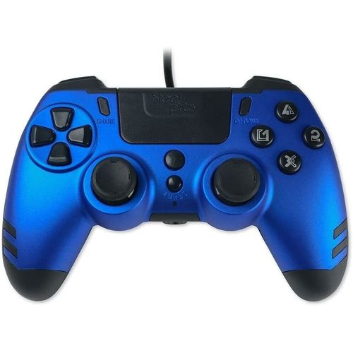 Steelplay - Slimpack - Manette Filaire, Double Vibration, Ps4/Ps3/Pc *Blue*