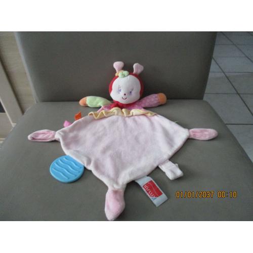 Doudou Plat Coccinelle Rose Influx Cora