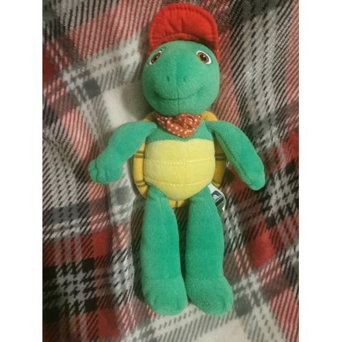 Doudou Peluche Franklin La Tortue Casquette Rouge Jaune Foulard Pois Jemini