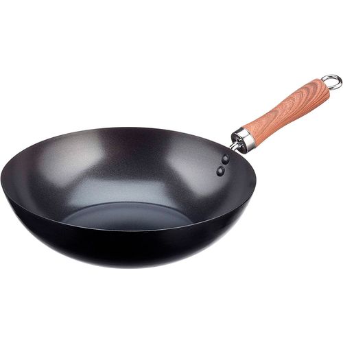 Wok Induction 20cm, Acier Au Carbone, Anti-Adhésif Titanium Sans Pfoa, , Anthracite, Wecook, Carbono