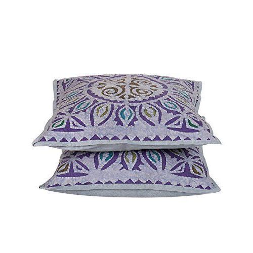 Ameublement Oreiller Coton Bleu Applique Travail Housse De Coussin