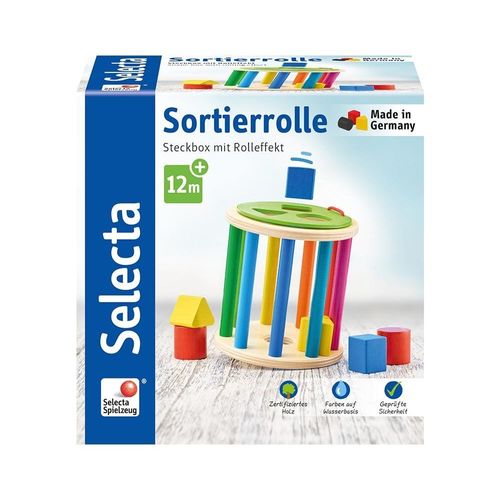 Selecta 62007 Cylindre De Découverte Avec Formes Géométriques Trier Et Insérer En Bois 13 Cm