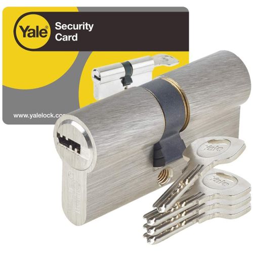 YALE Cylindre de Serrure Debrayable - Pour Porte Exterieure-Entree - 6 Goupilles - 4 Cles - 30 x 40 mm