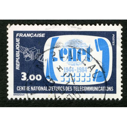 Timbre Oblitéré Cnet 1944-1984, Centre National D'études Des Télécommunications, Postes, République Française, Bridoux, 3,00