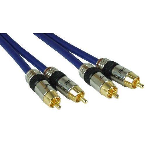 InLine Premium - Câble audio - RCA mâle pour RCA mâle - 15 m - câble coaxial à double blindage - bleu