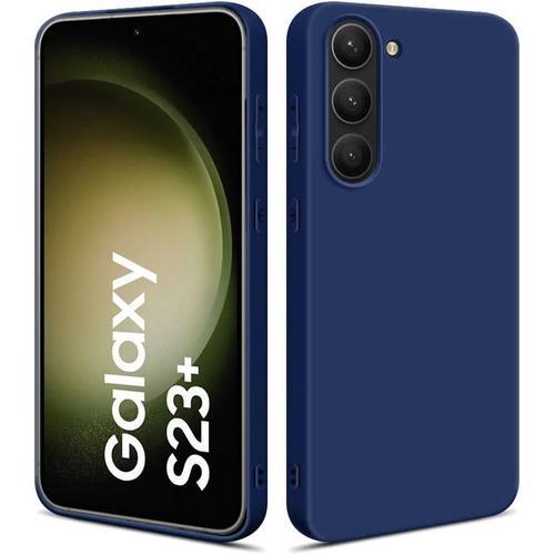 Coque Pour Samsung Galaxy S23+ (S23 Plus), Silicone Liquide Antichoc Slim Protection Bleu - E.F.Connection