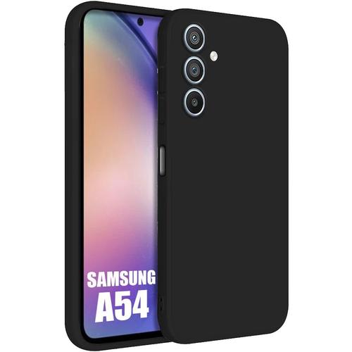 Coque Pour Samsung Galaxy A54 Silicone Liquide Antichoc Slim Protection - Noir - E.F.Connection