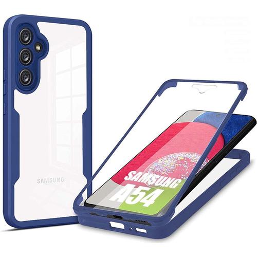 Coque Pour Samsung Galaxy A54 Intégrale Bordure Renforcée Rigide Protection 360 Degré - Bleu Marine - E.F.Connection