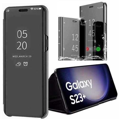 Coque Pour Samsung Galaxy S23 Plus (S23+) Antichoc Effet Miroir Protection Intégrale Noir - E.F.Connection