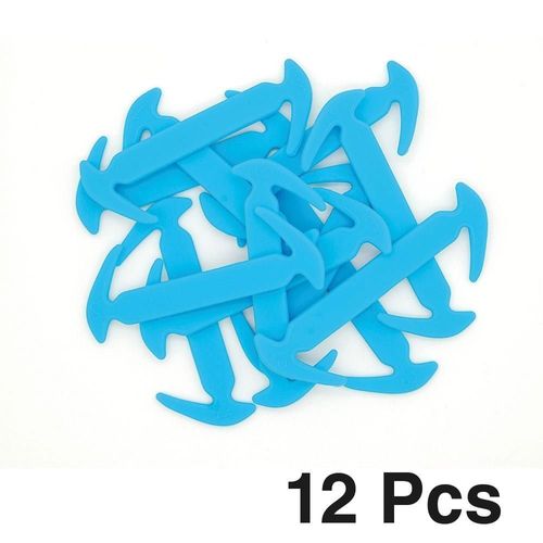 Lacets En Silicone Élastique Pour Chaussures Bleu