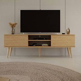 Meuble Tv 2 Portes 160x35x55,2 Cm Chêne - Cisko