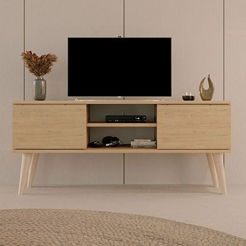 Meuble Tv 2 Portes 120x35x55,2 Cm Chêne - Cisko