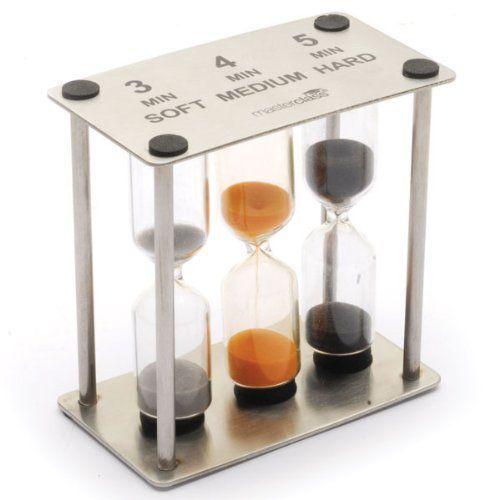 Master Class Egg Timer / Triple Sand Timer, Stainless Steel