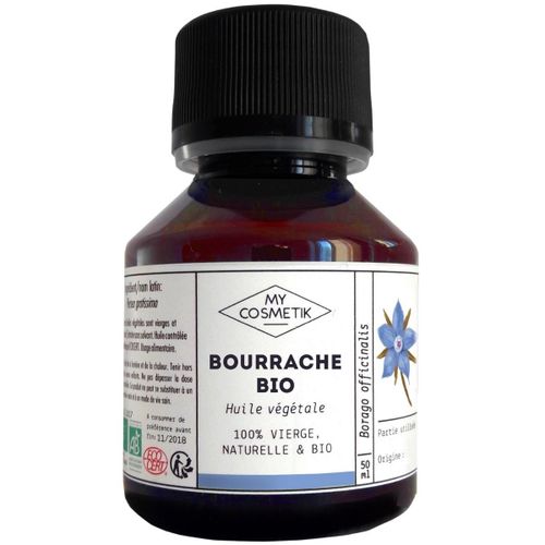 Huile Végétale De Bourrache Bio Ab - 100% Pure Et Naturelle - My Cosmetik - 50 Ml 