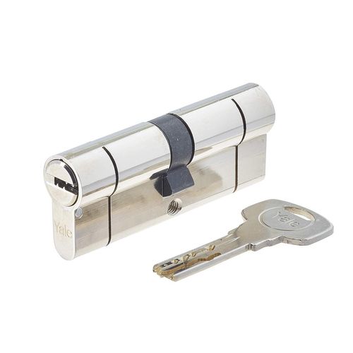 YALE Cylindre de Serrure Debrayable - Pour Porte Exterieure-Entree - 10 Goupilles - 5 Cles - 40 x 40 mm
