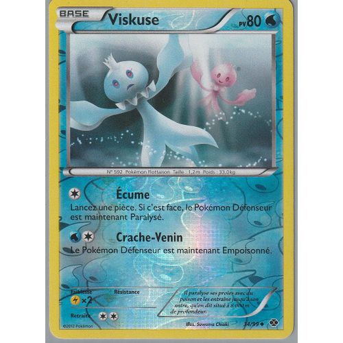 Carte Pokemon - Viskuse - 34/99 - Reverse - Noir Et Blanc - Destinée Future -