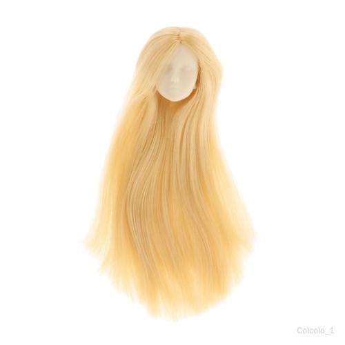 Colcolo 1:6 Tête De Femme, Tête De Fille Aux Cheveux Longs Sculpter Le Corps Pièces De Tête Dédiées Modèle De Tête Pour Accessoire De Figure De Corps De 12 " Blond Peau Blanche