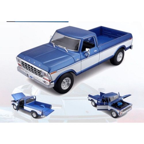 Véhicules Miniatures Die Cast 1/20 Ford F150 Pick-Up - Bleu Et Blanche -