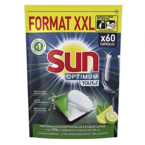 Tablettes Lave Vaisselle - Sun Optimum Tout En Un - Format XXL - 60 Capsules