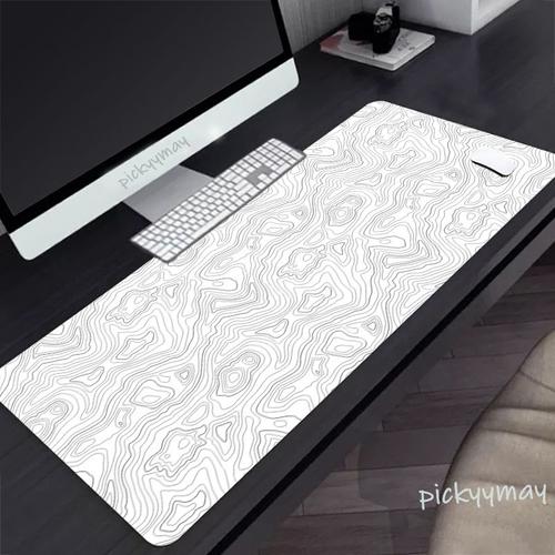Grand tapis de souris noir et blanc 100x50cm, pour ordinateur, jeu  d'entreprise, bureau, Art abstrait