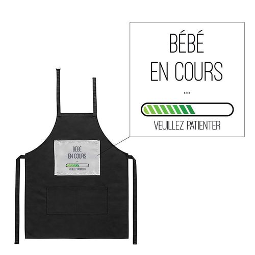 Tablier Noir De Cuisine Barbecue Bébé En Cours Imprimé