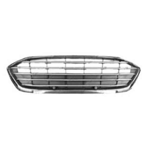 Grille De Radiateur Pour Ford Focus Iv Depuis 2018, Moulure Chromé, Gris Gaufré, Neuve